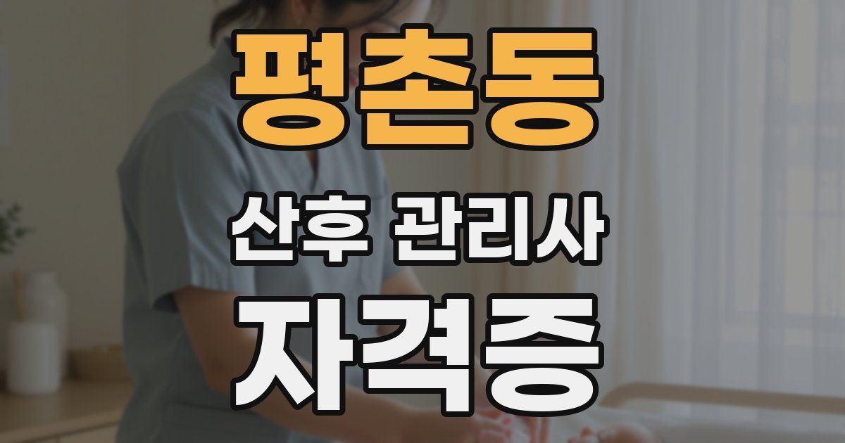평촌동 산후 관리사 자격증