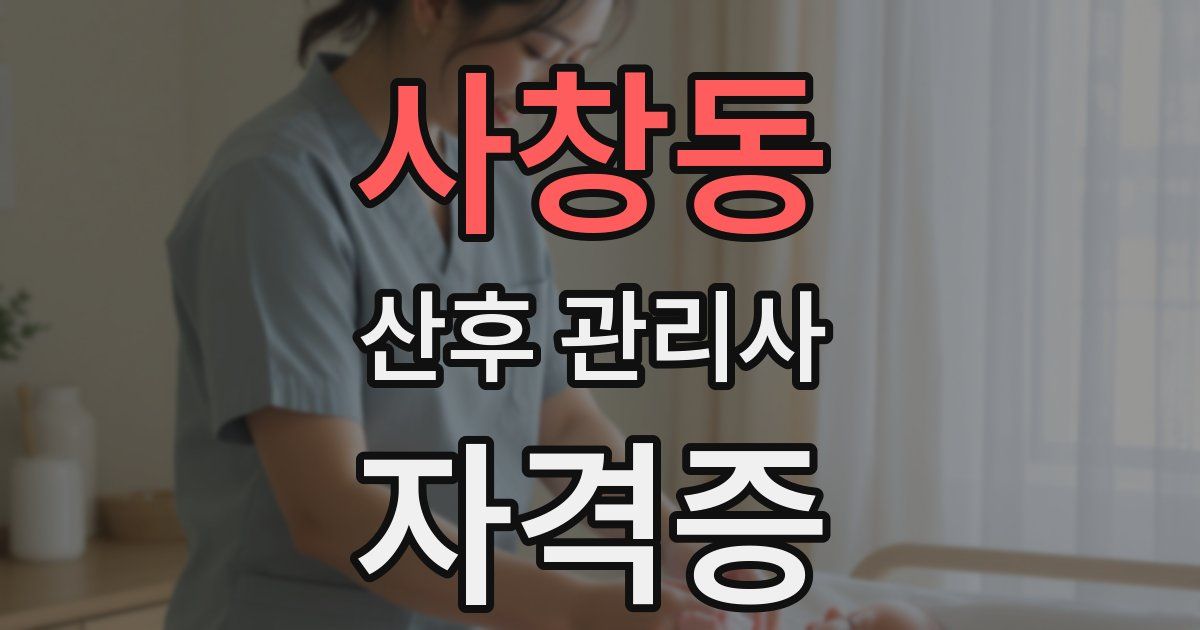 사창동 산후 관리사 자격증