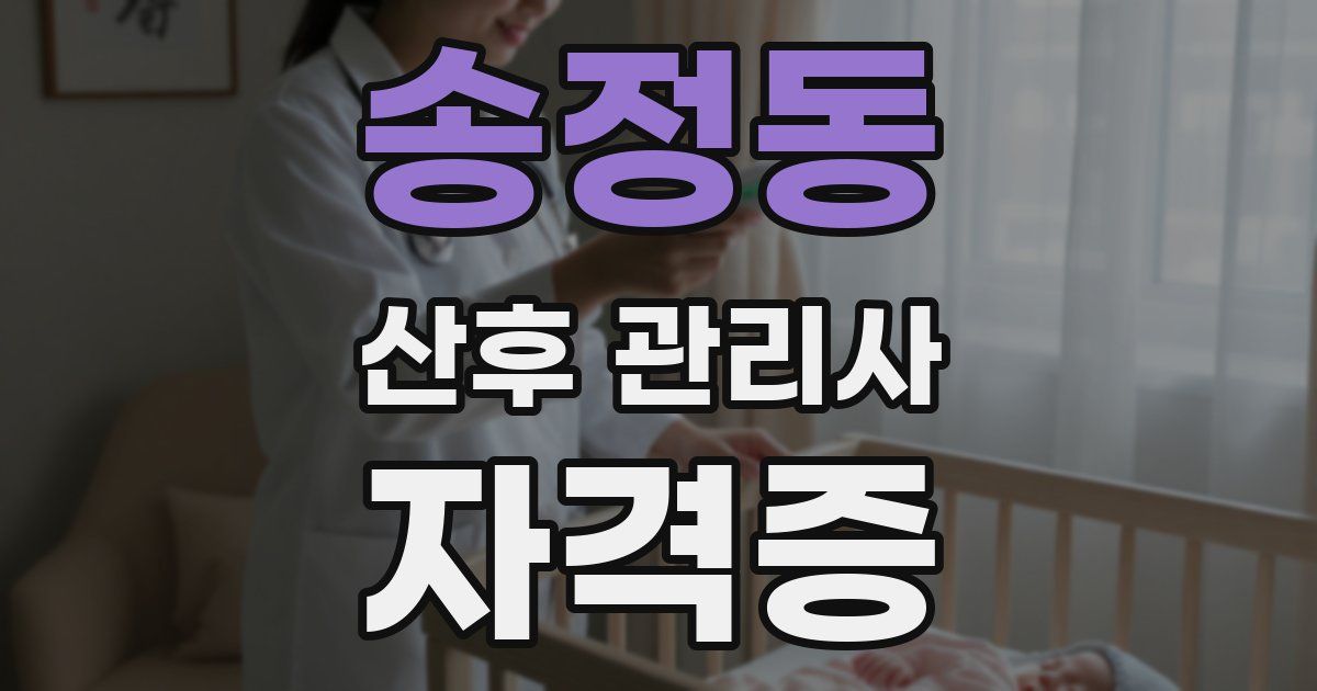 송정동 산후 관리사 자격증