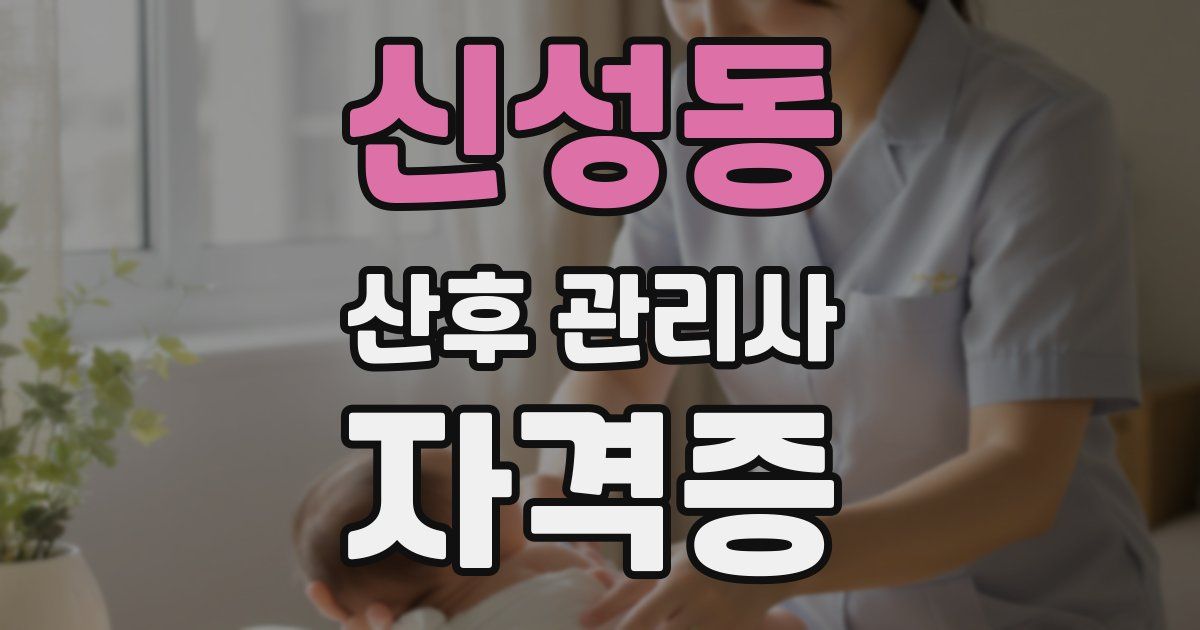 신성동 산후 관리사 자격증