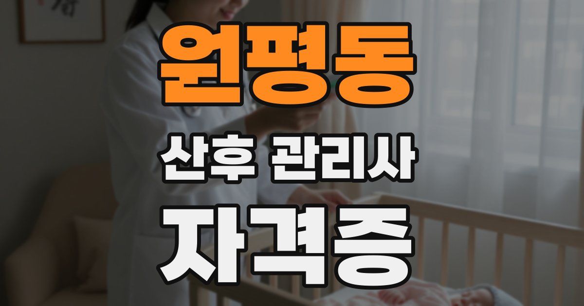 원평동 산후 관리사 자격증