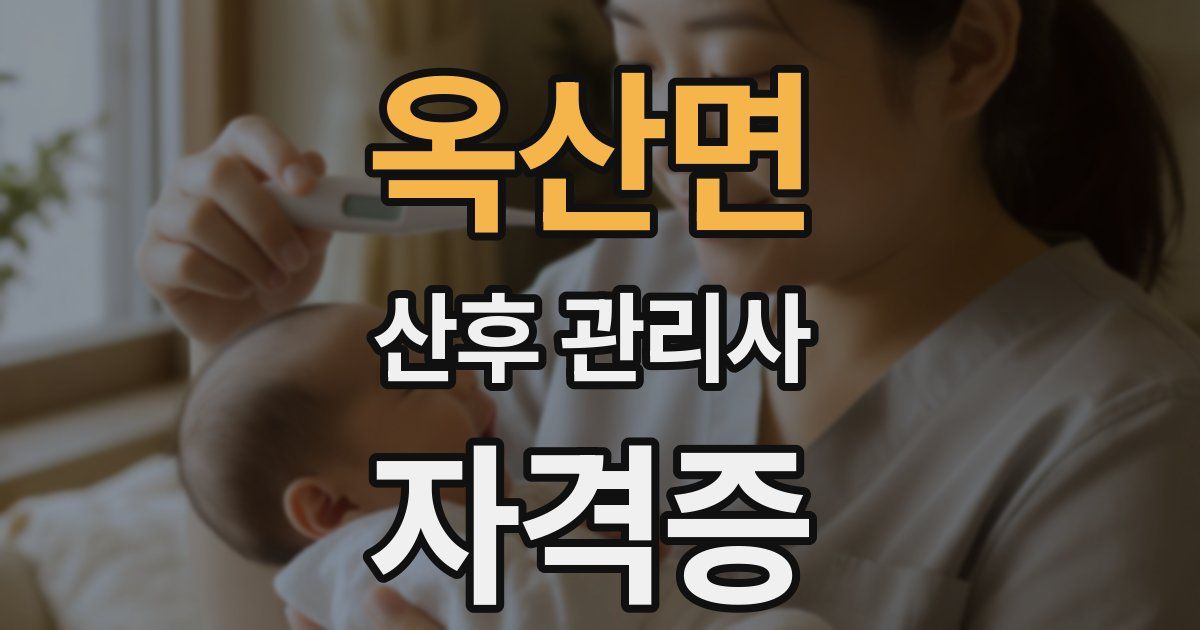 옥산면 산후 관리사 자격증