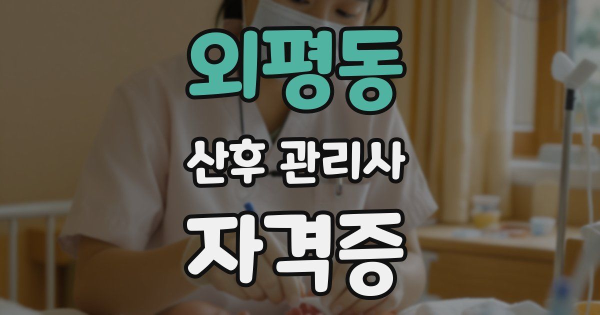 외평동 산후 관리사 자격증