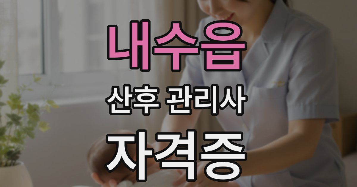 내수읍 산후 관리사 자격증