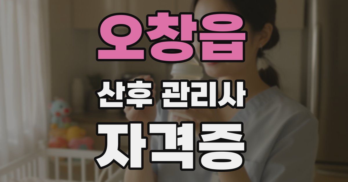 오창읍 산후 관리사 자격증