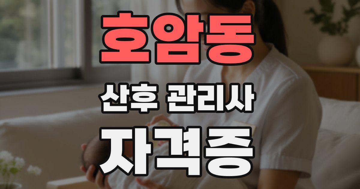 호암동 산후 관리사 자격증
