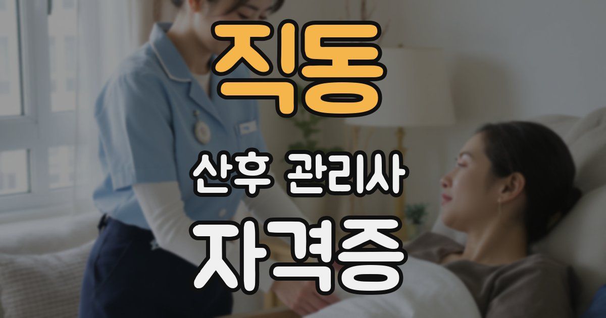 직동 산후 관리사 자격증