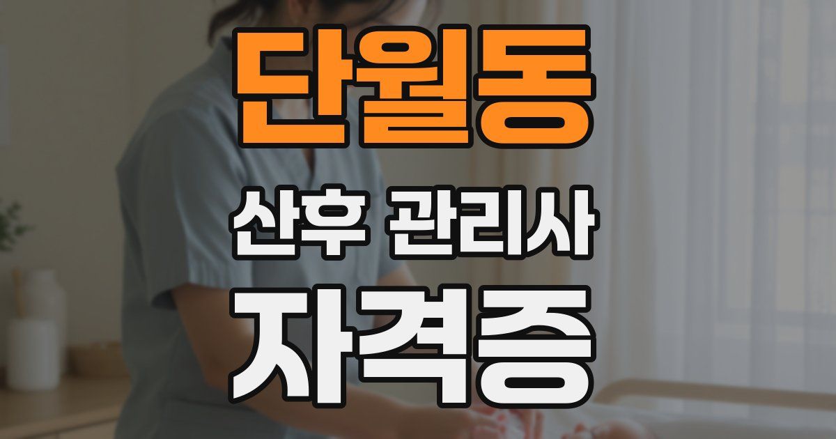 단월동 산후 관리사 자격증
