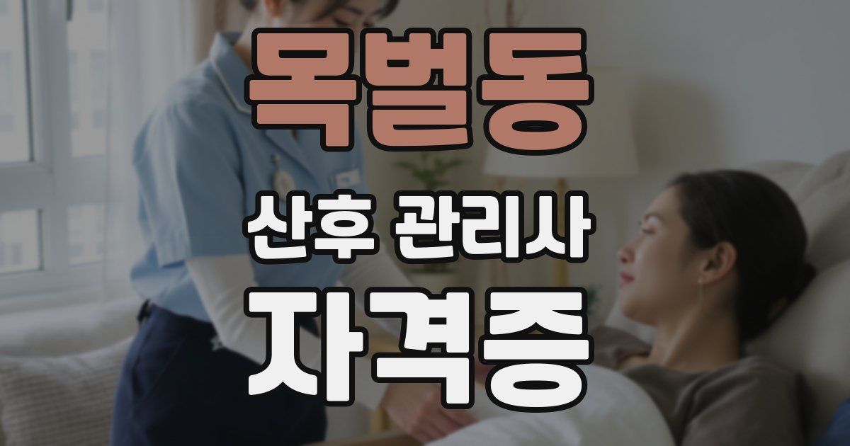 목벌동 산후 관리사 자격증