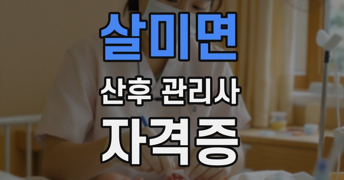 살미면 산후 관리사 자격증