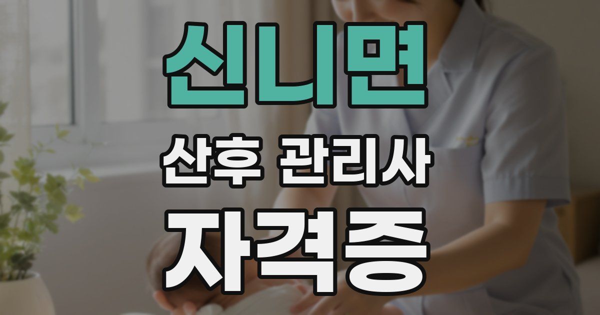 신니면 산후 관리사 자격증