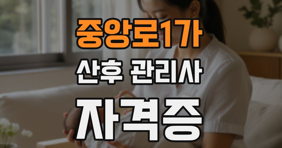 중앙로1가 산후 관리사 자격증