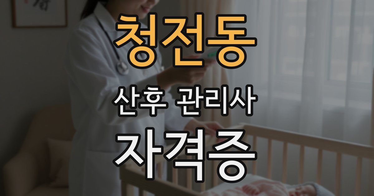 청전동 산후 관리사 자격증