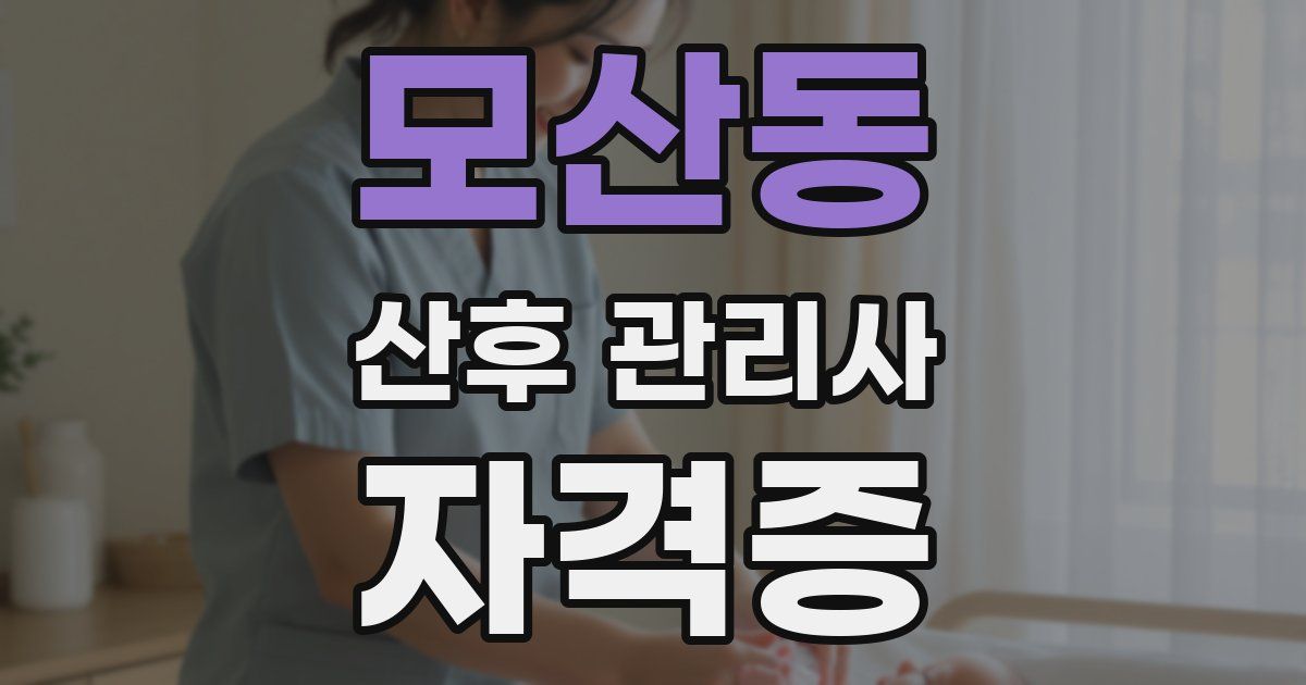 모산동 산후 관리사 자격증