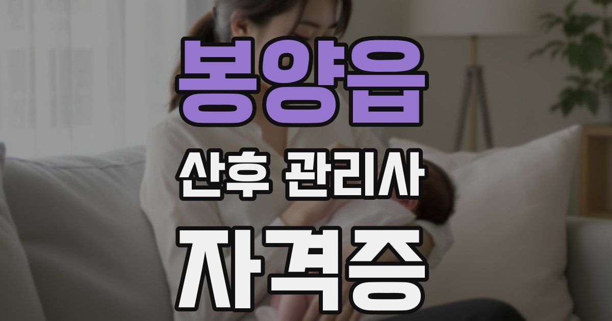 봉양읍 산후 관리사 자격증