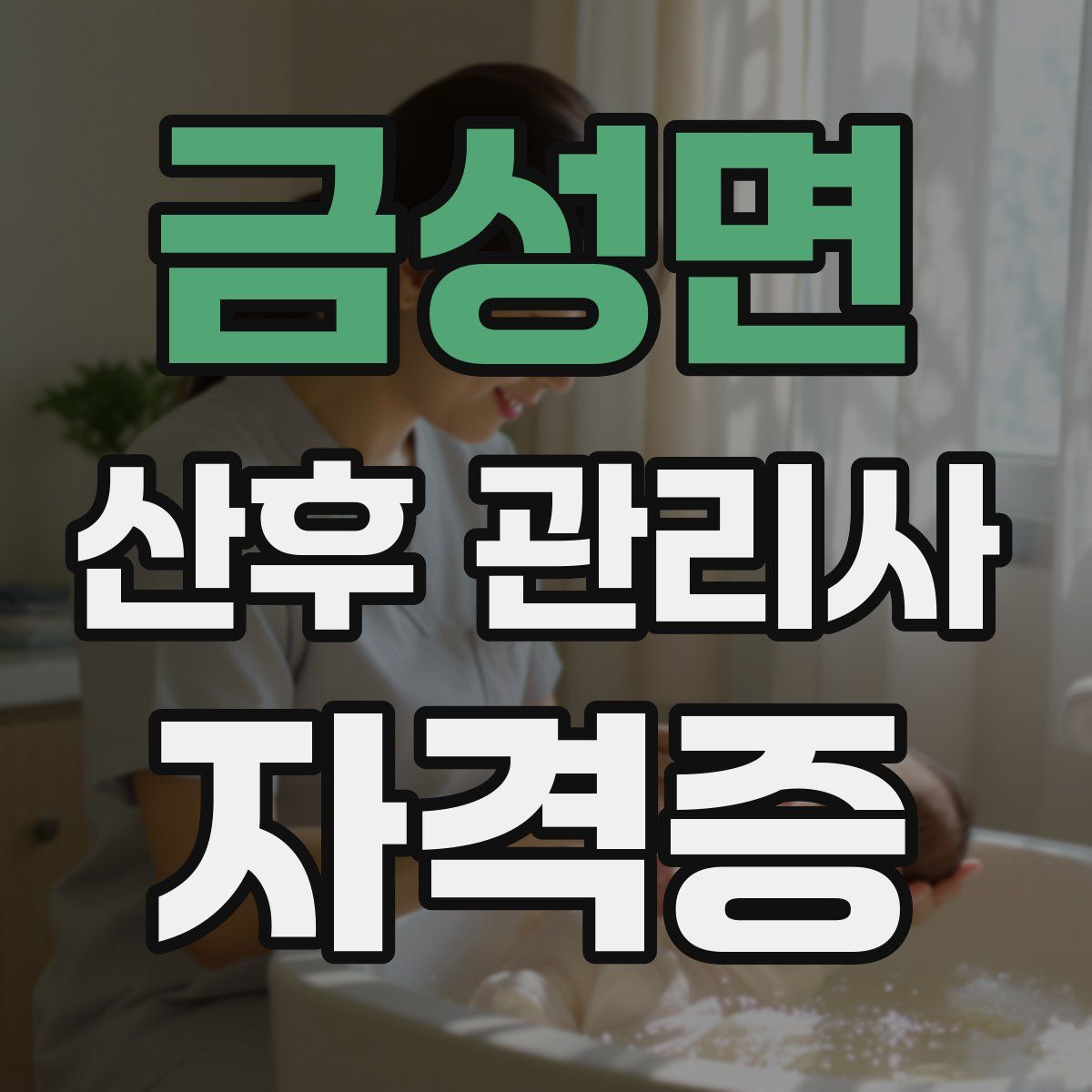 금성면 산후 관리사 자격증