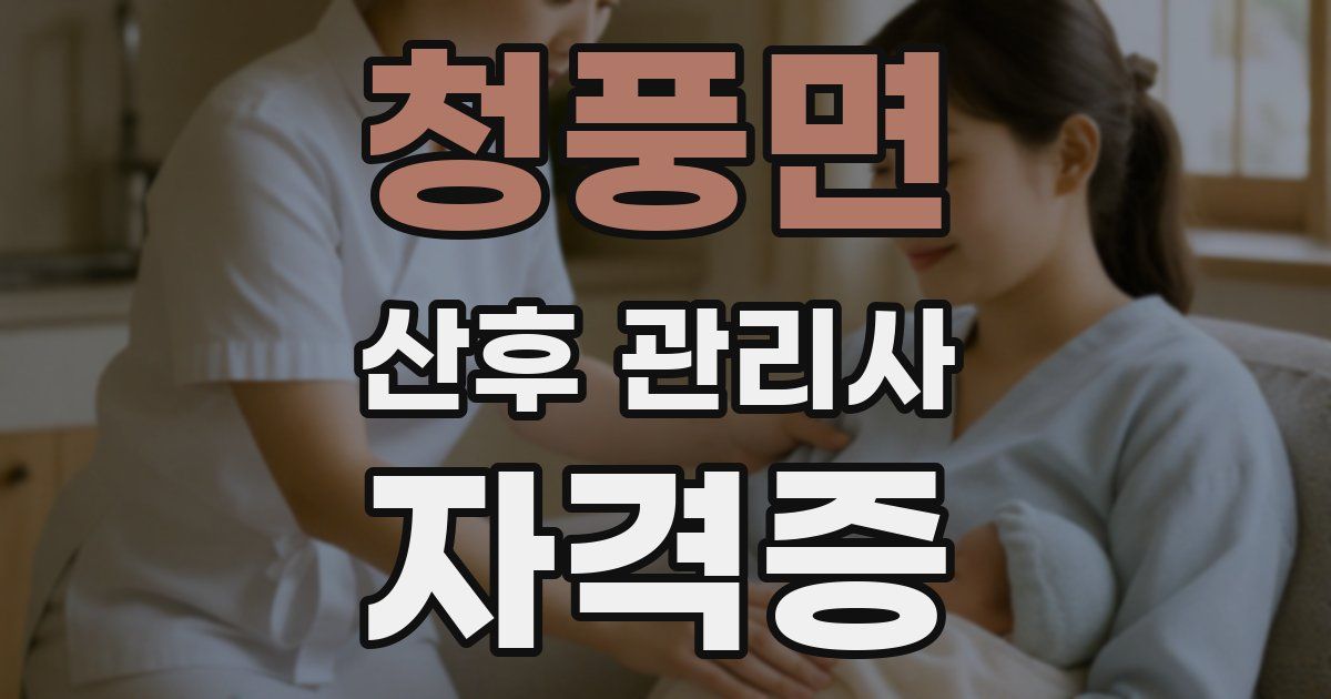 청풍면 산후 관리사 자격증