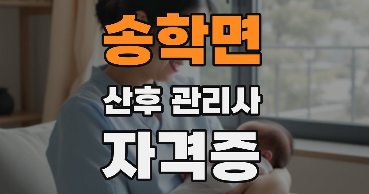 송학면 산후 관리사 자격증