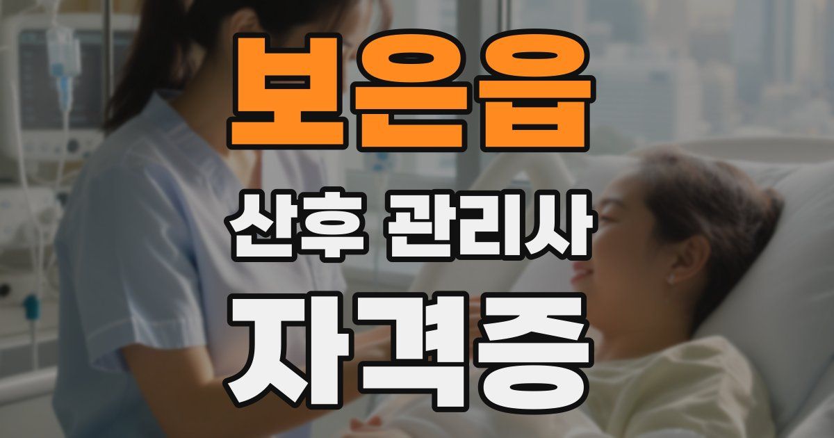보은읍 산후 관리사 자격증