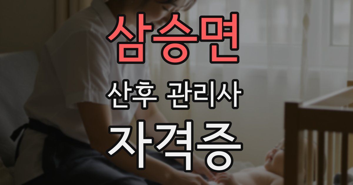 삼승면 산후 관리사 자격증