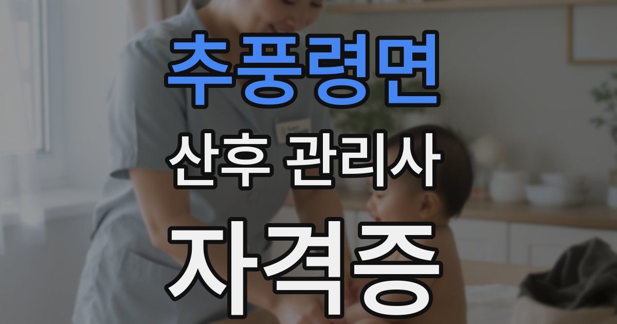 추풍령면 산후 관리사 자격증