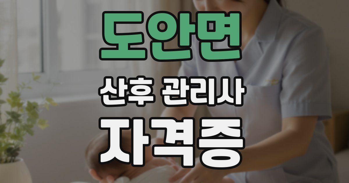 도안면 산후 관리사 자격증