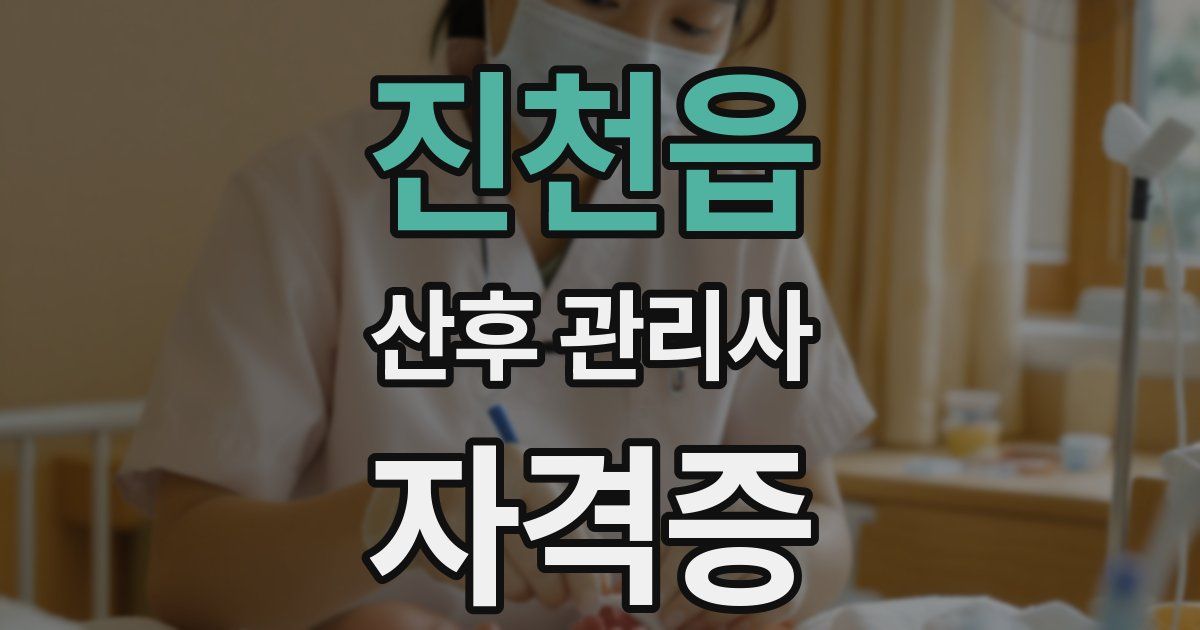 진천읍 산후 관리사 자격증