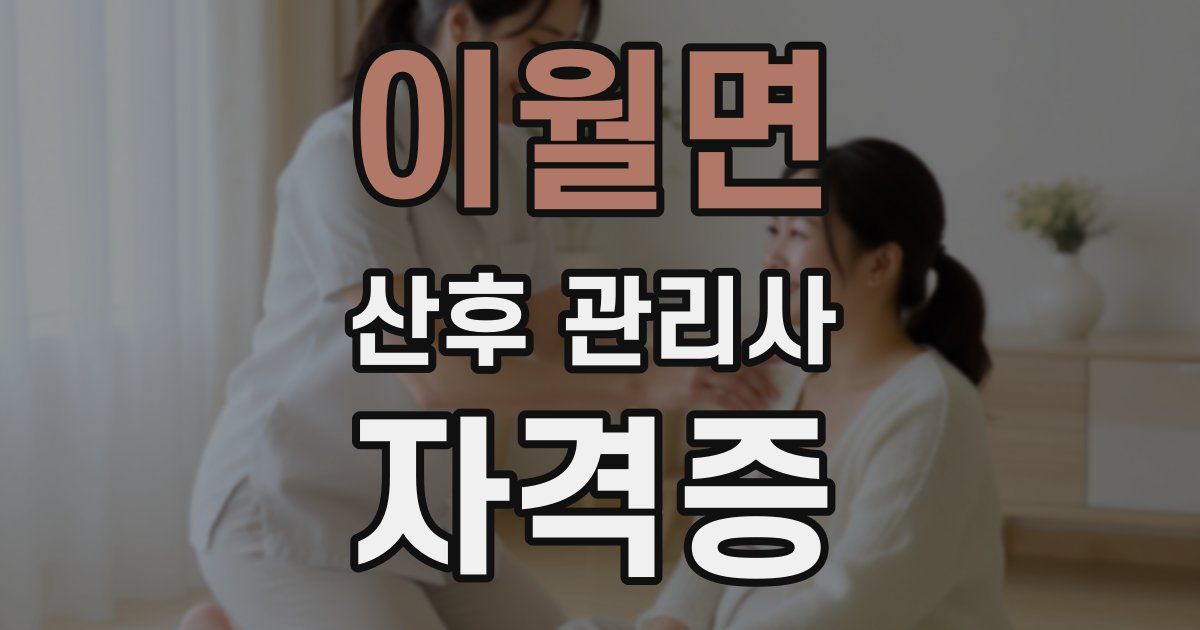 이월면 산후 관리사 자격증