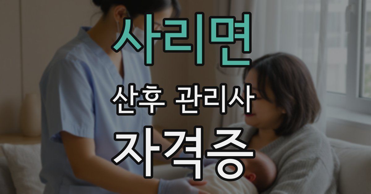 사리면 산후 관리사 자격증