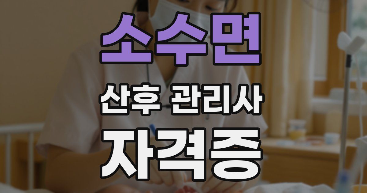 소수면 산후 관리사 자격증