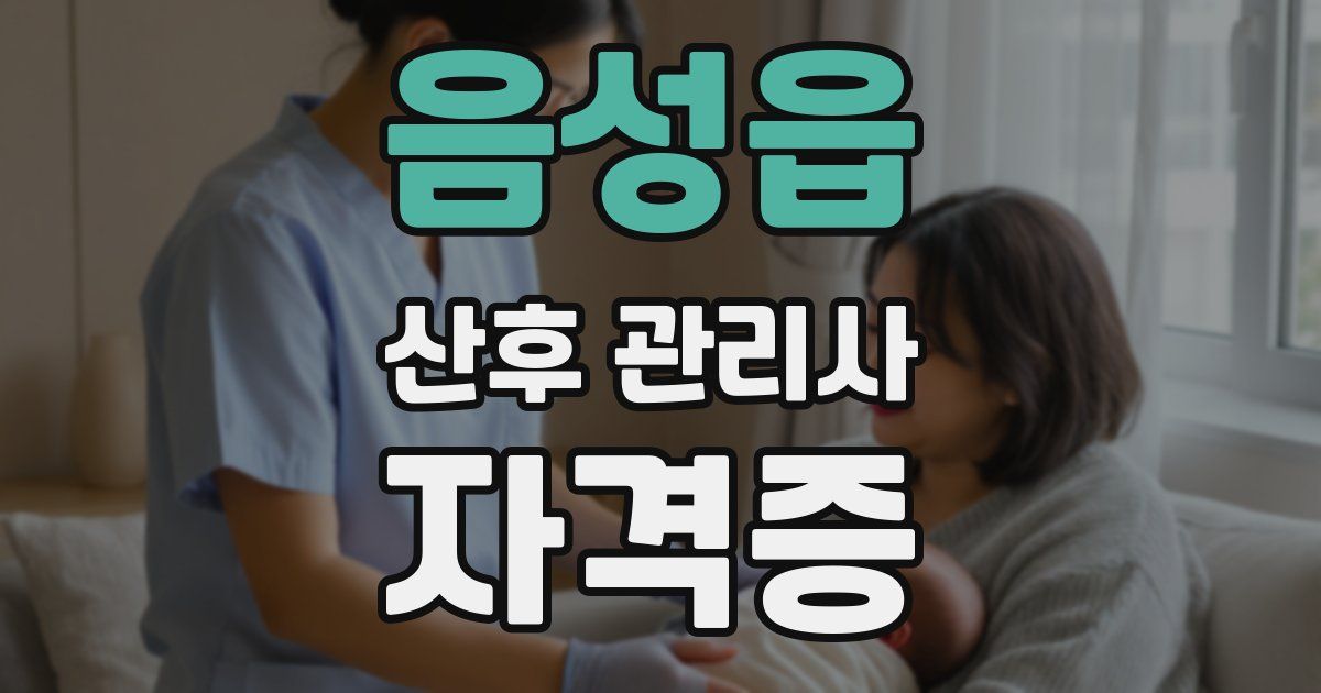 음성읍 산후 관리사 자격증