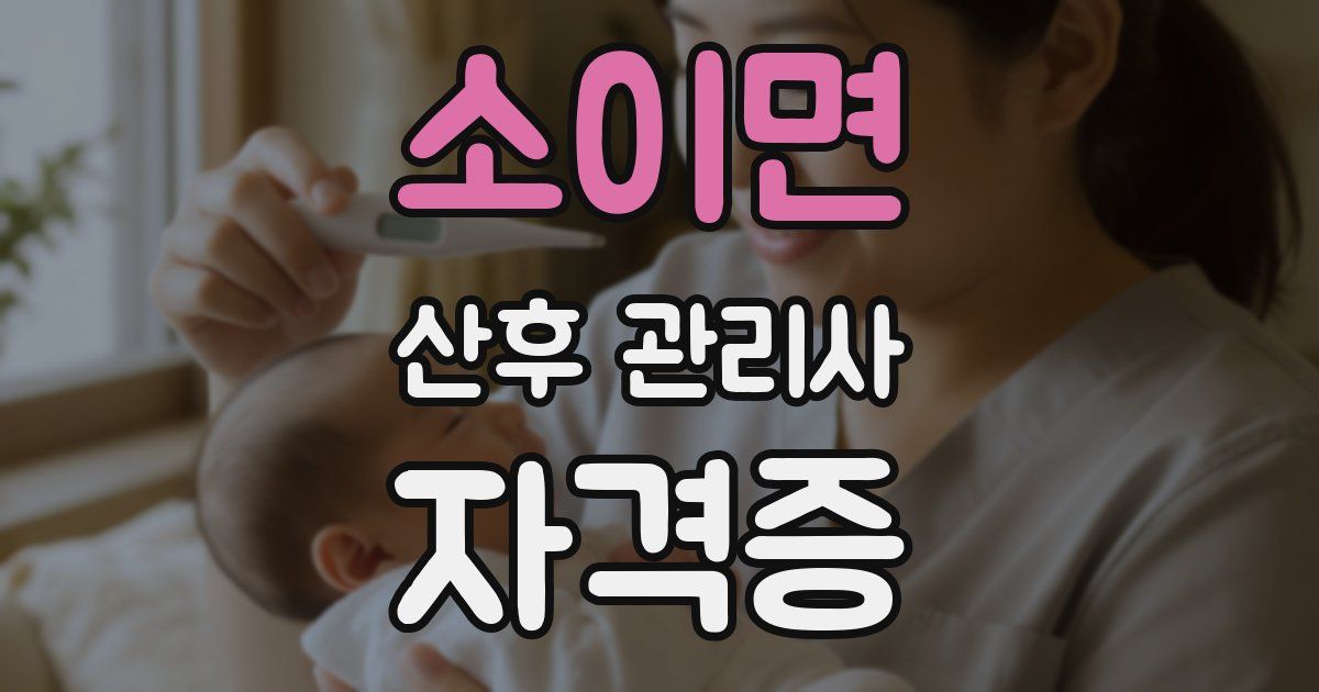 소이면 산후 관리사 자격증