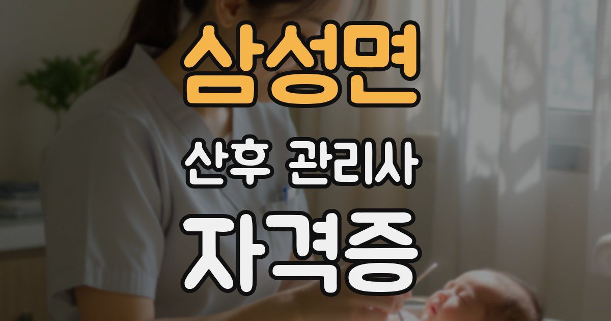 삼성면 산후 관리사 자격증