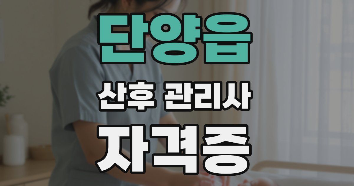 단양읍 산후 관리사 자격증