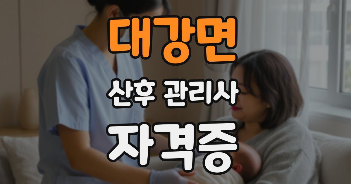 대강면 산후 관리사 자격증