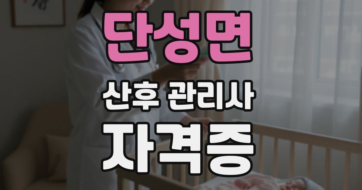단성면 산후 관리사 자격증