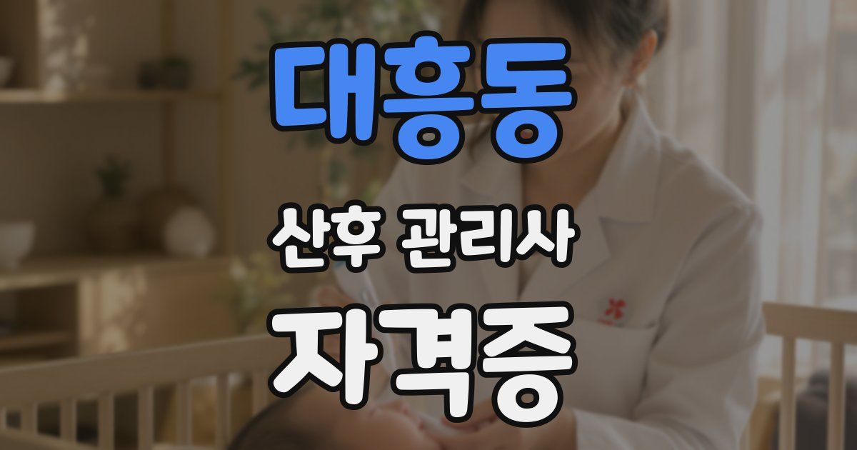 대흥동 산후 관리사 자격증