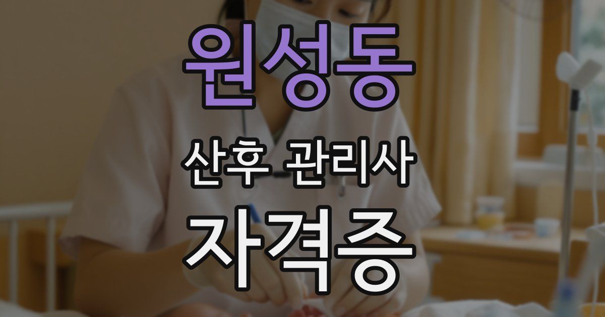원성동 산후 관리사 자격증
