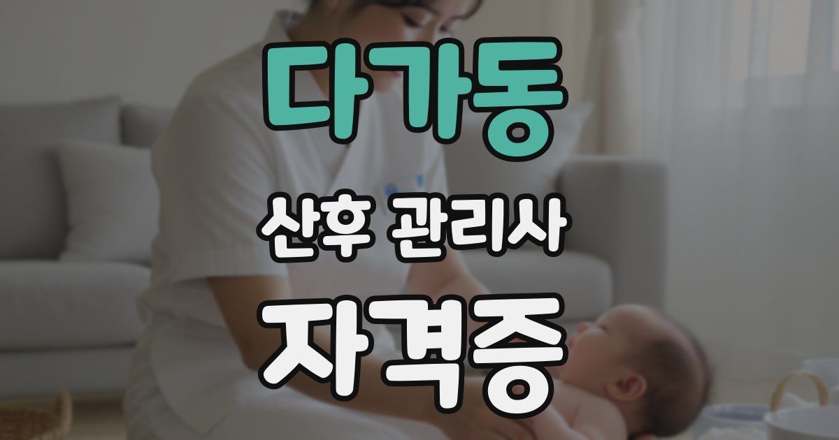 다가동 산후 관리사 자격증