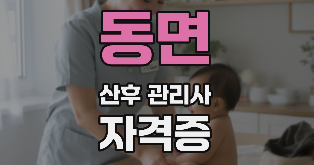 동면 산후 관리사 자격증