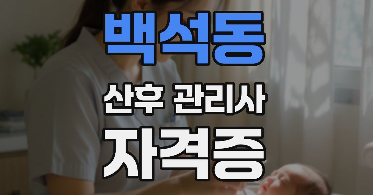 백석동 산후 관리사 자격증