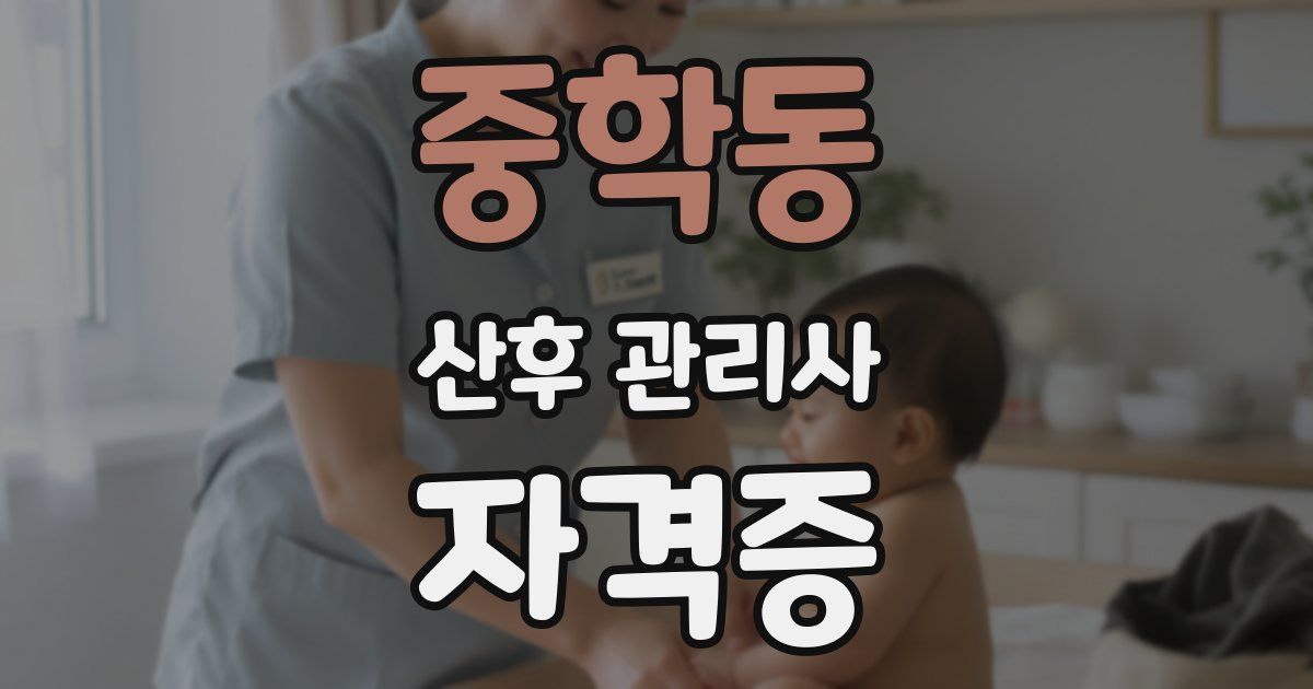 중학동 산후 관리사 자격증