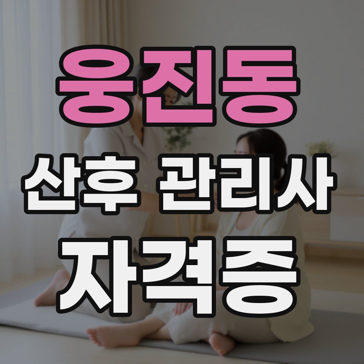 웅진동 산후 관리사 자격증
