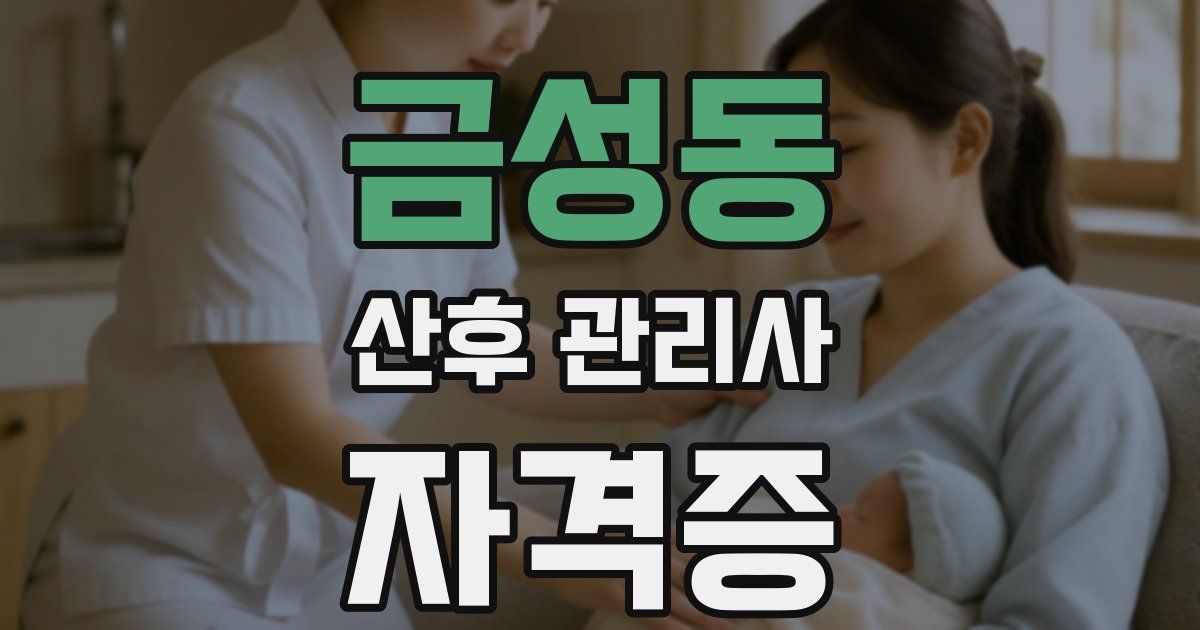 금성동 산후 관리사 자격증