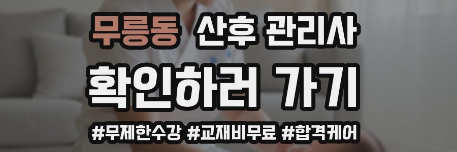 무릉동 산후 관리사 자격증