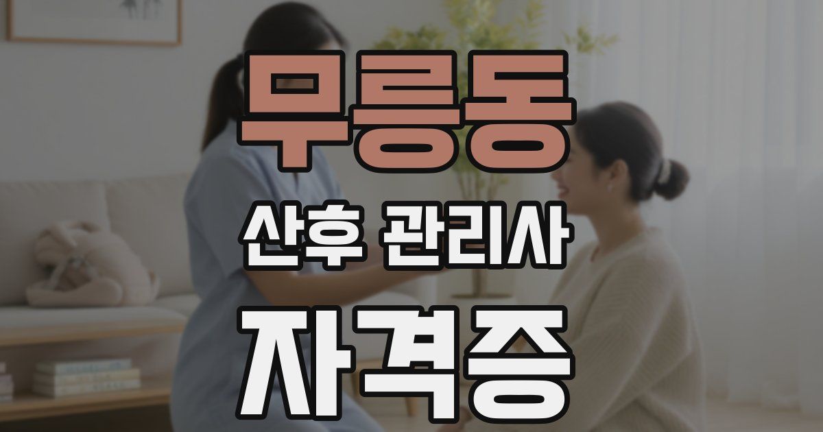 무릉동 산후 관리사 자격증