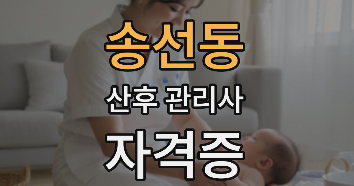 송선동 산후 관리사 자격증