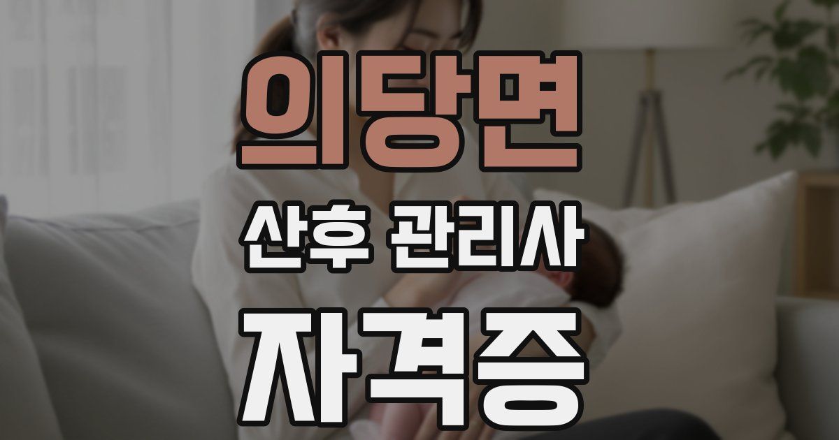 의당면 산후 관리사 자격증