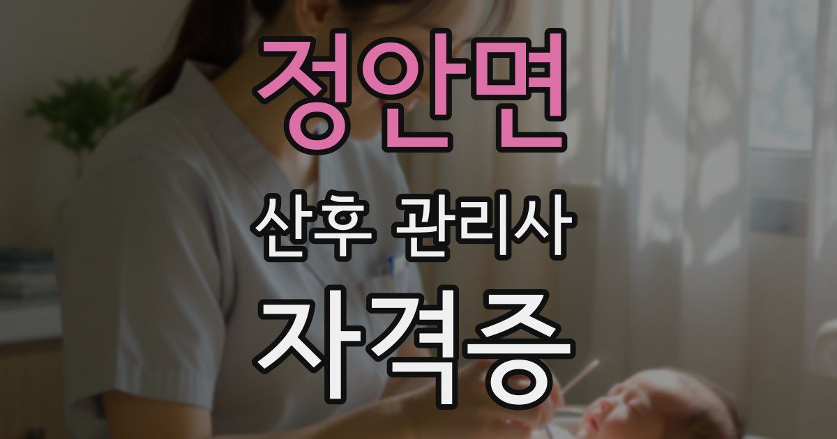 정안면 산후 관리사 자격증