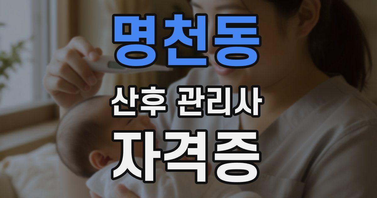 명천동 산후 관리사 자격증